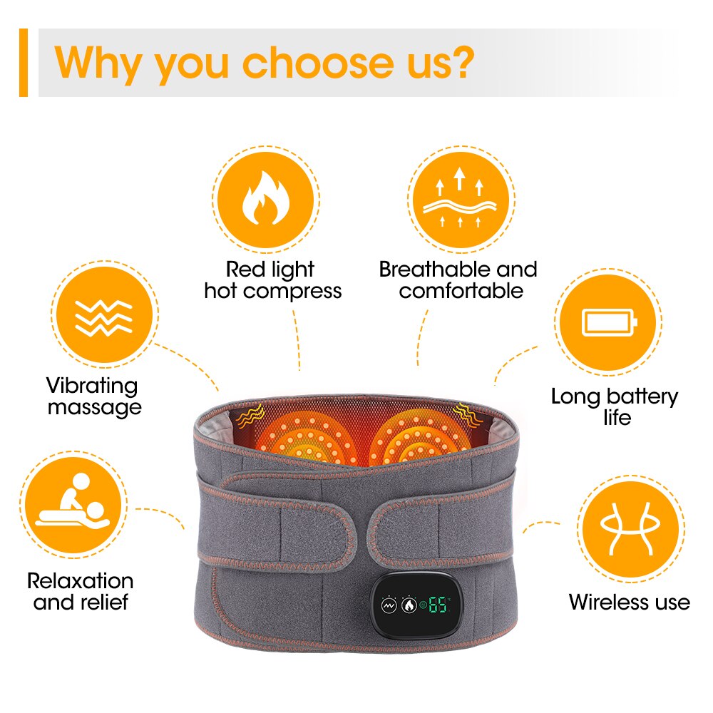 Lumbar and Back Therapy Massager with Heat Treatment Belt