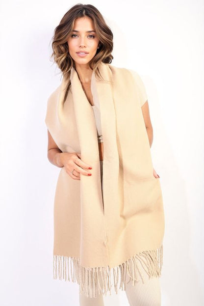 Aisha Winter Oversized Scarf With Tassel