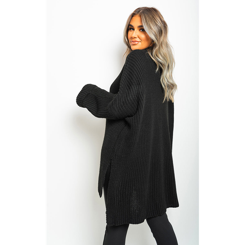 Faye High Neck Oversized Long Sleeve Knitted Jumper