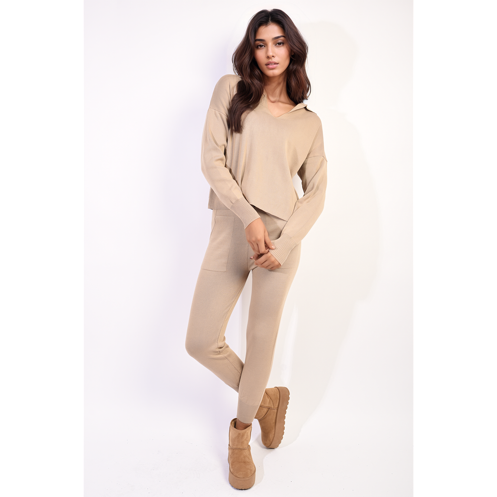 Long Sleeve Top and Drawstring Pocket Leggings Co-ord Set