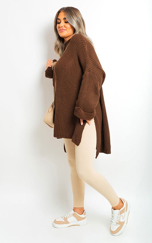 Faye High Neck Oversized Long Sleeve Knitted Jumper