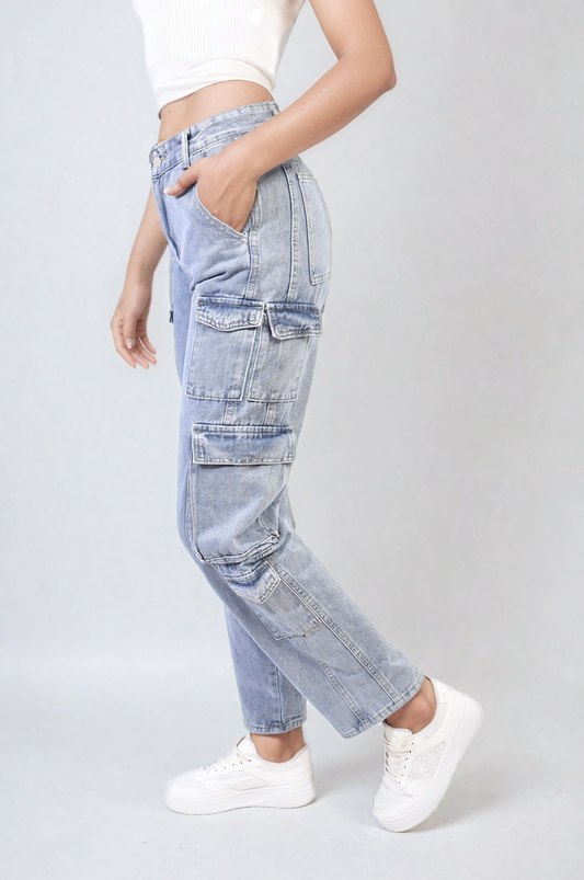 Regina Multi Flap Pockets Cargo Jeans