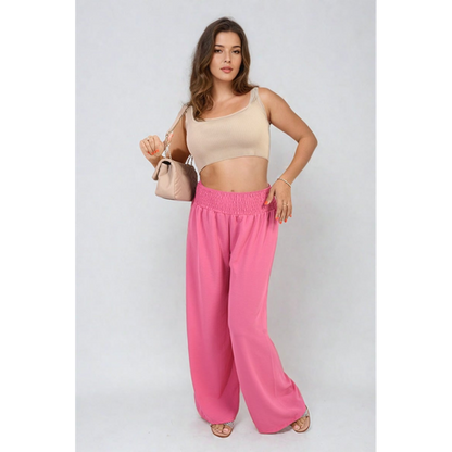 Zaynah Elastic High Waist Wide Leg Trousers