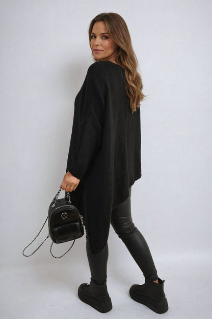 Brynn Asymmetric Oversized Knitted Jumper