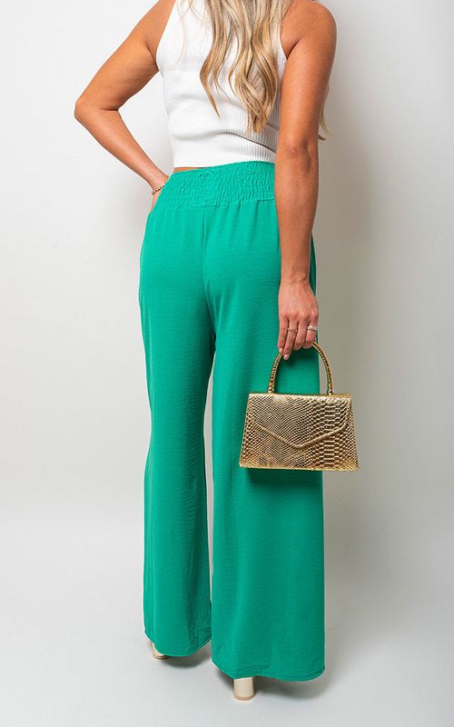 Zaynah Elastic High Waist Wide Leg Trousers