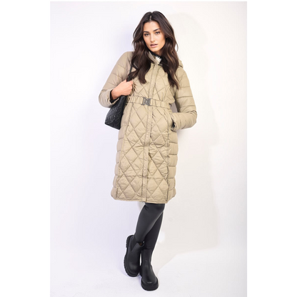 Quilted Winter Jacket with Belt