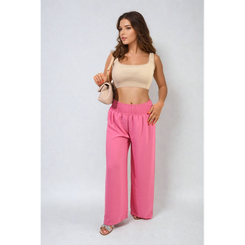 Zaynah Elastic High Waist Wide Leg Trousers