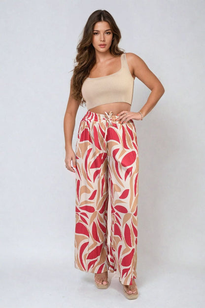 Abstract Pattern Wide Leg Trousers