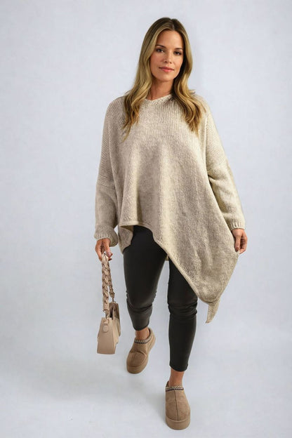 Brynn Asymmetric Oversized Knitted Jumper