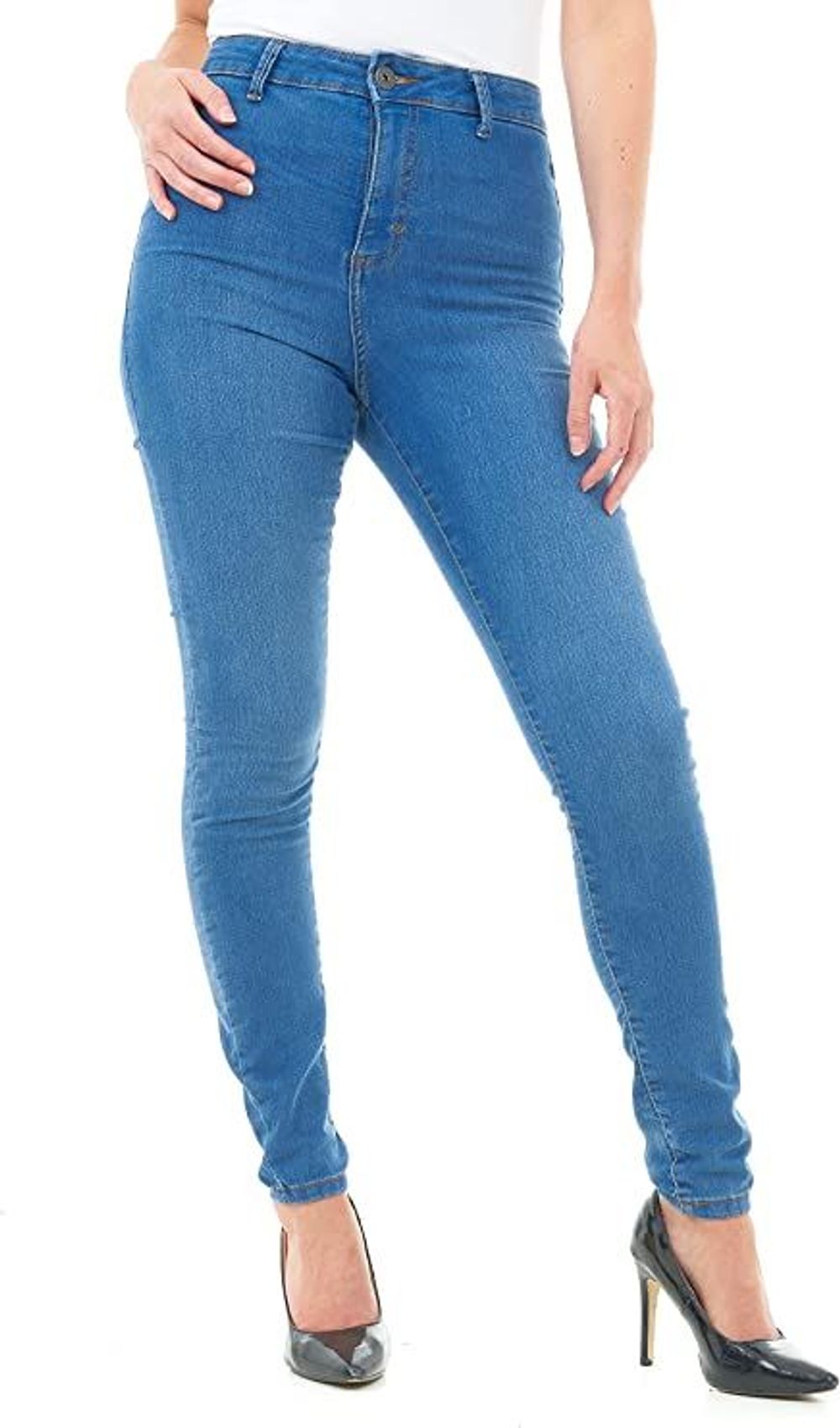 High-Rise Skinny Jeans – Mid Wash, Size 18