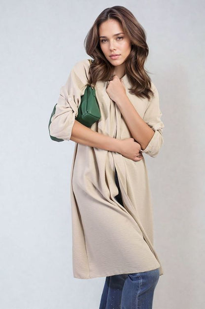 Ava Open Front Knitted Long Cardigan