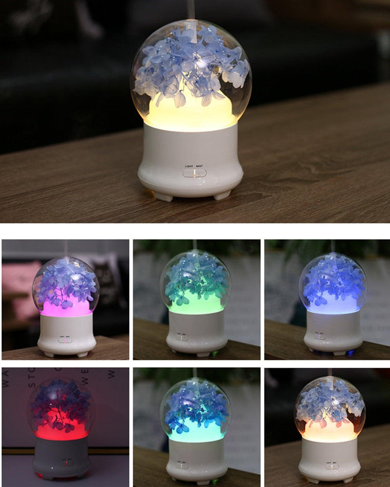 Flower Essential Oil Diffuser and beautiful night light