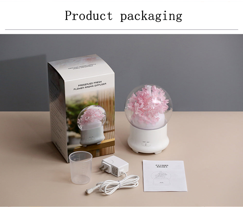 Flower Essential Oil Diffuser and beautiful night light