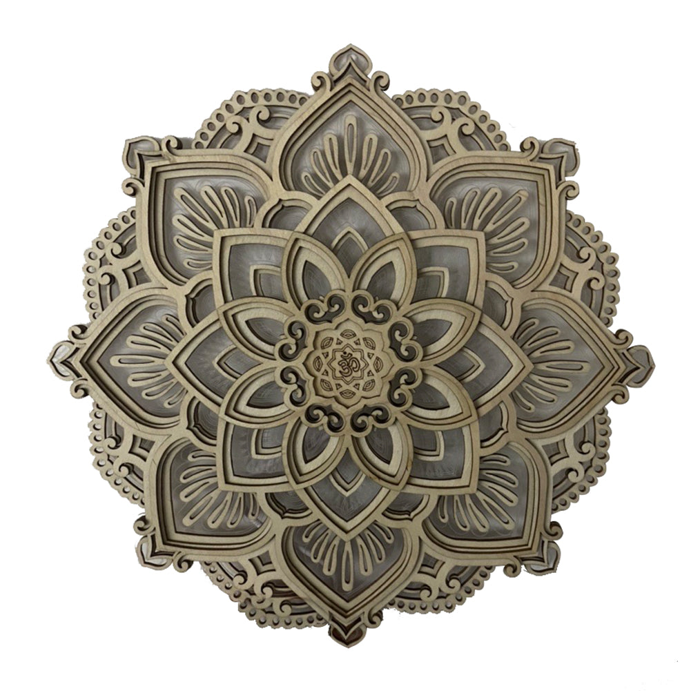 Wooden Mandala Wall Lamp