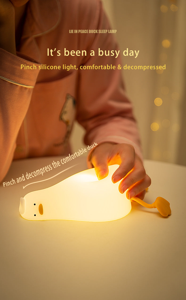 Lying Duck lamp, Night Light and phone holder