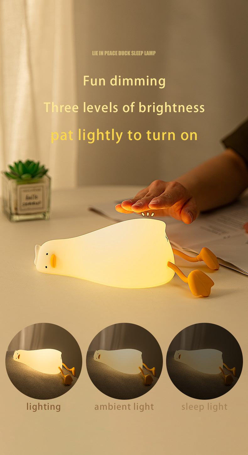 Lying Duck lamp, Night Light and phone holder