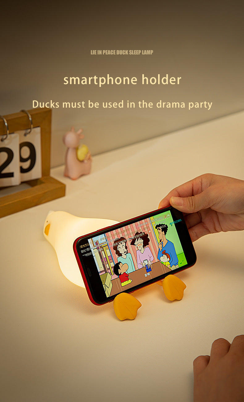 Lying Duck lamp, Night Light and phone holder