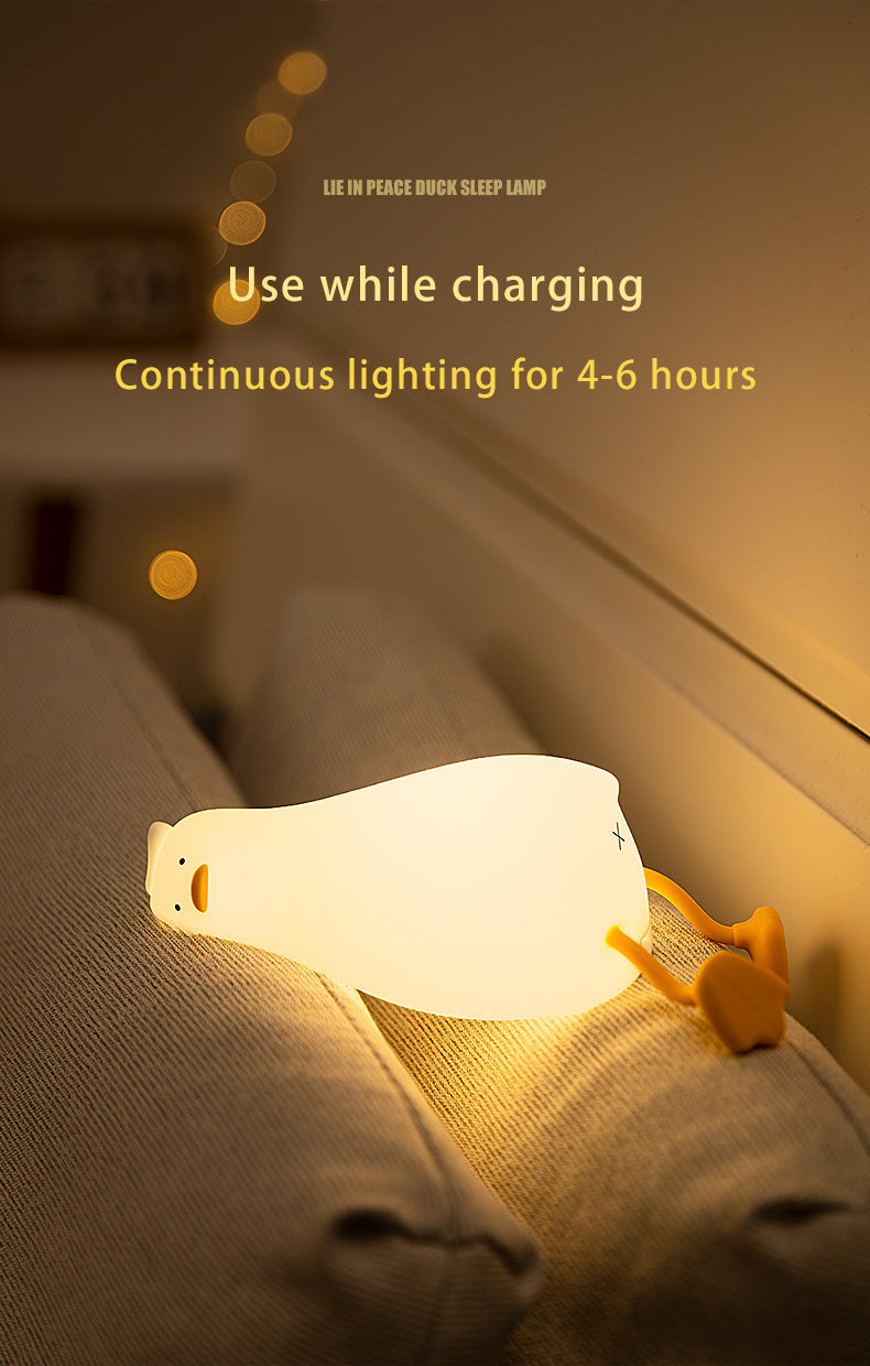 Lying Duck lamp, Night Light and phone holder