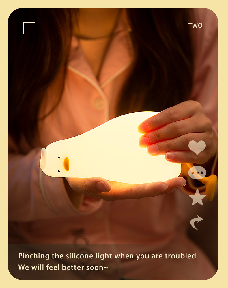 Lying Duck lamp, Night Light and phone holder