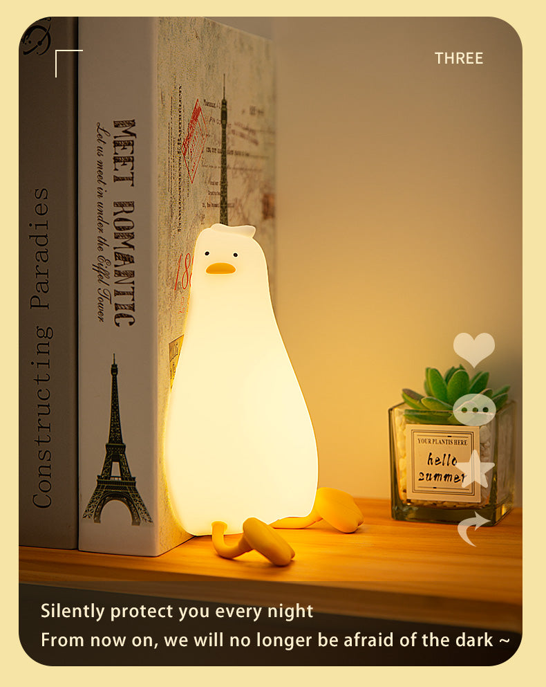 Lying Duck lamp, Night Light and phone holder