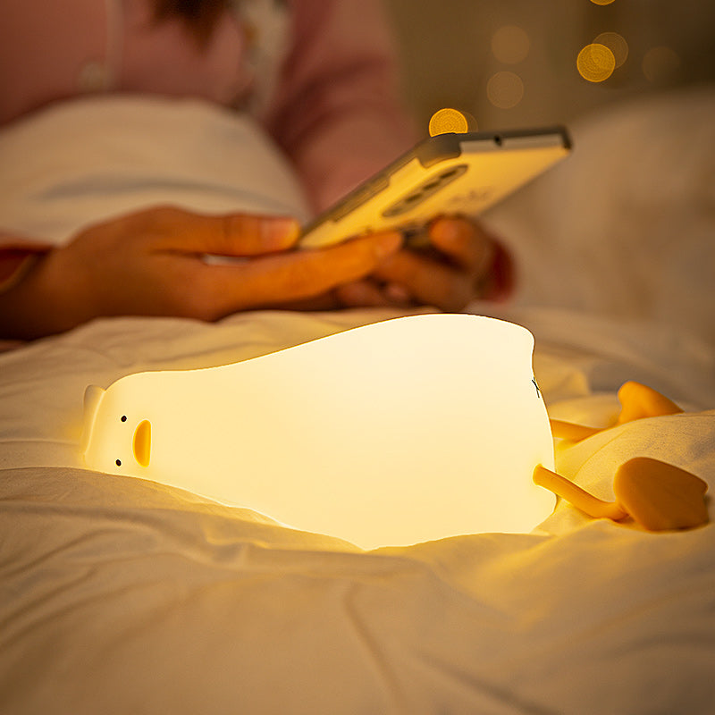 Lying Duck lamp, Night Light and phone holder