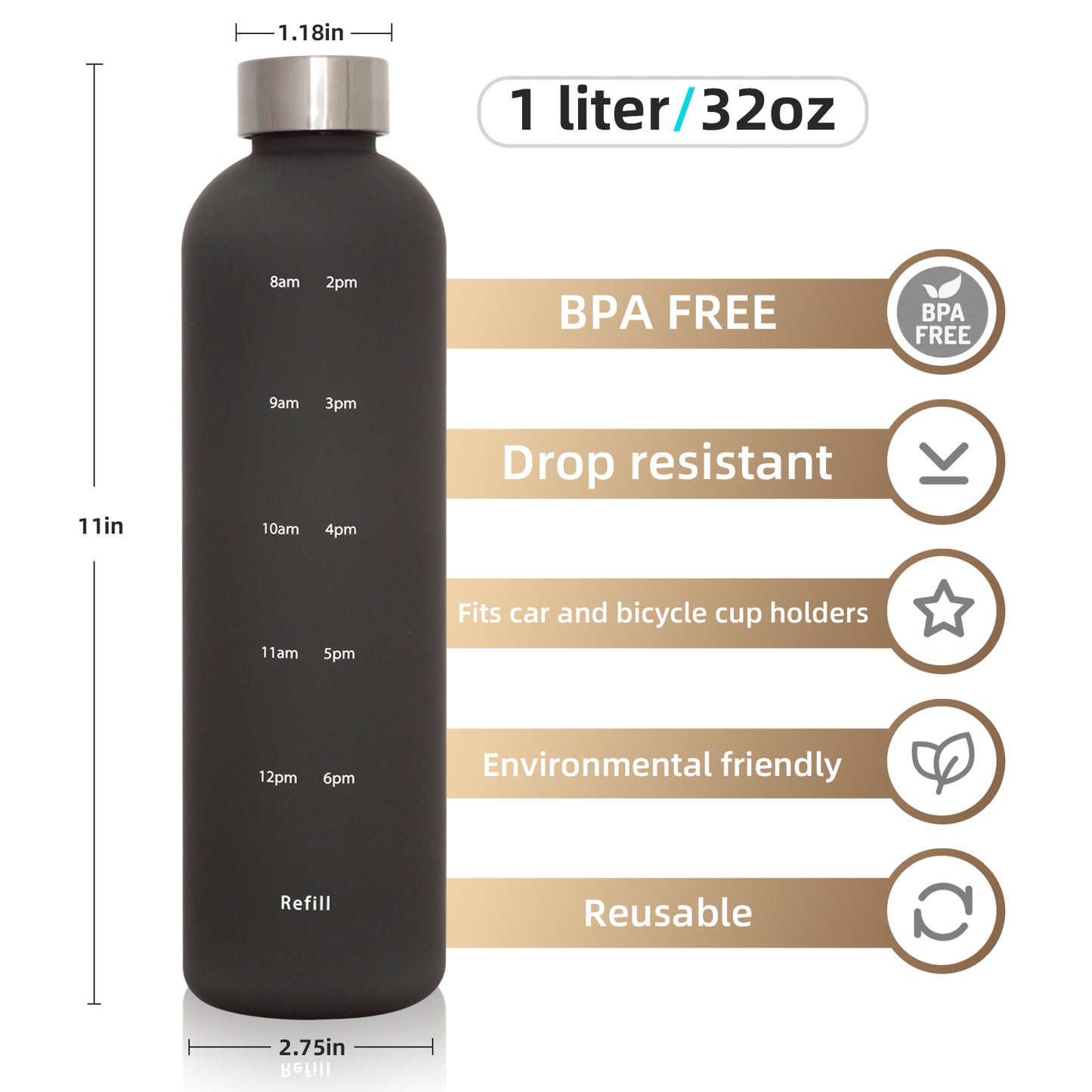 Water Bottle with Hydration Timer