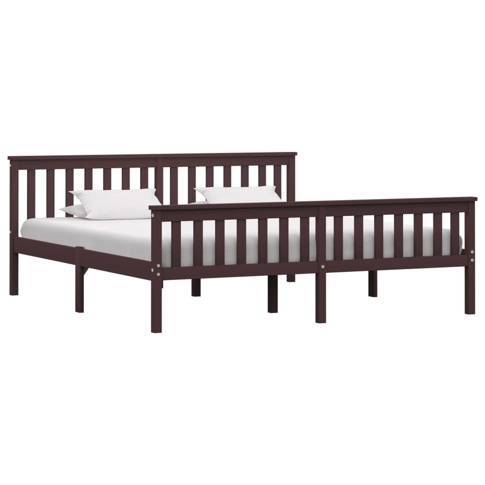 Contemporary Bed Frame White, Grey, Dark Brown, Honey Brown - Solid Pinewood