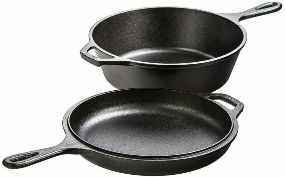 Lodge Cast Iron 3.2 Quart 3 Liter Seasoned Combo Cooker Dutch oven, skillet, lid all in one