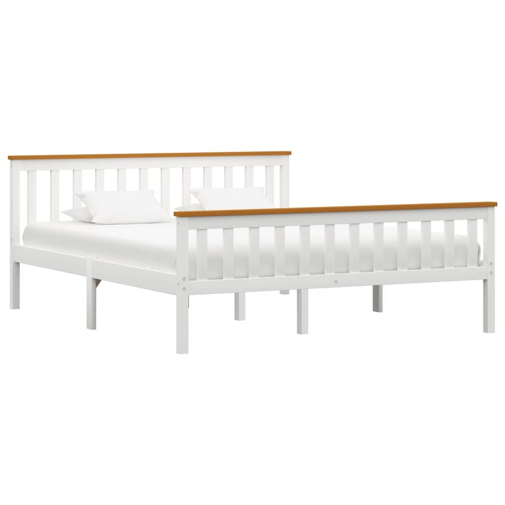 Contemporary Bed Frame White, Grey, Dark Brown, Honey Brown - Solid Pinewood