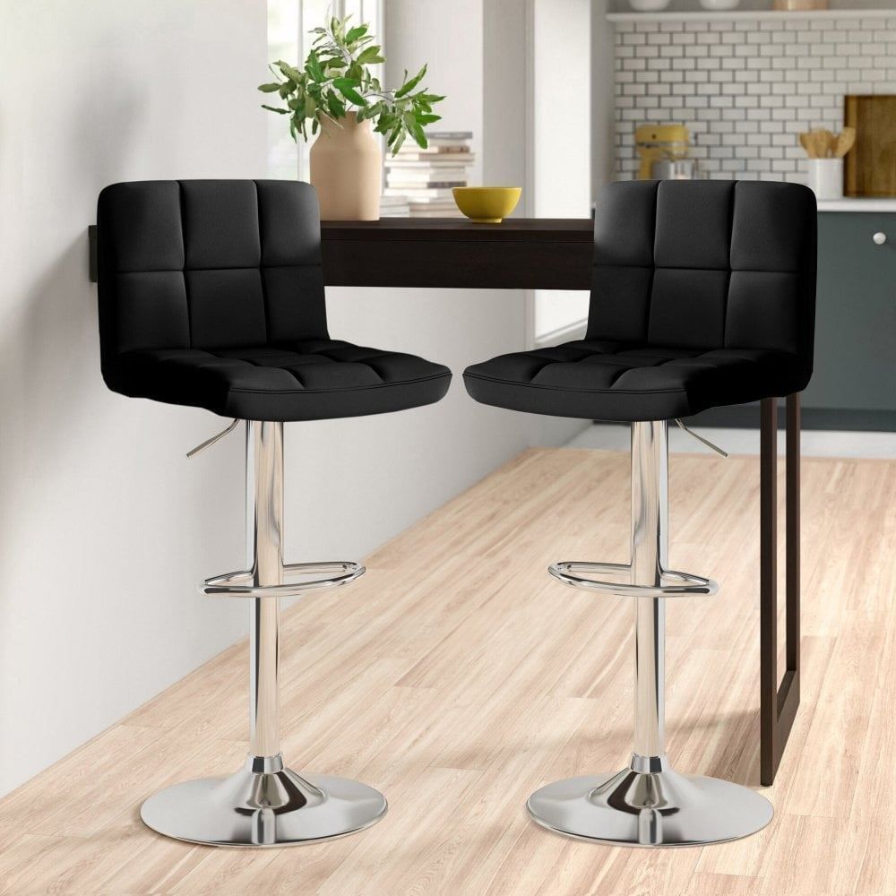 Bar Stool with Chrome Leg Faux Leather