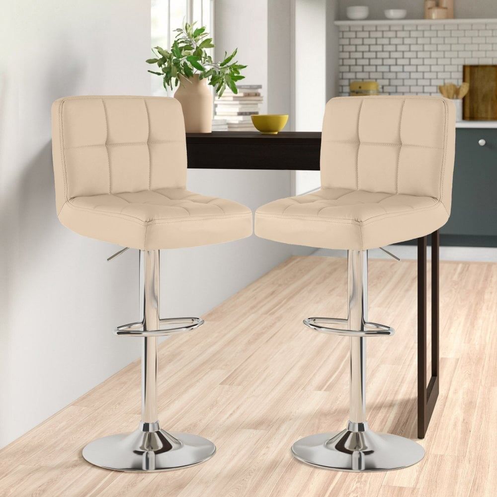 Bar Stool with Chrome Leg Faux Leather