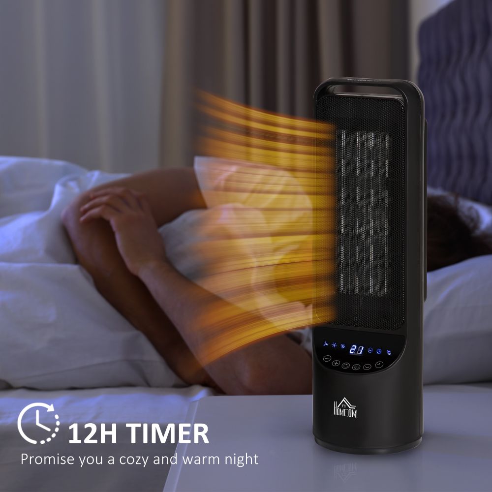 Ceramic Tower Indoor Space Heater with LED Display Oscillation Remote Control