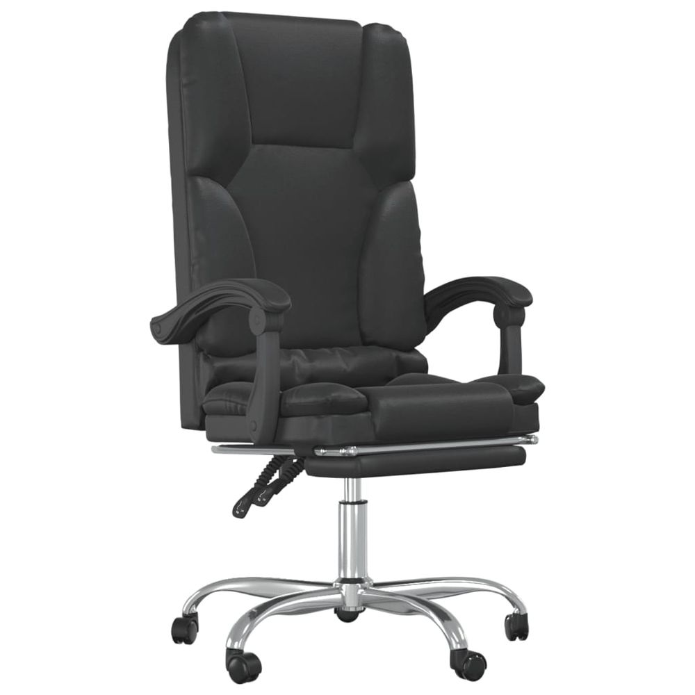 Reclining Office, Massage Chair Black Faux Leather