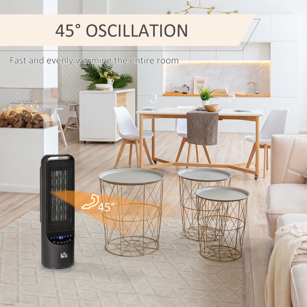 Ceramic Tower Indoor Space Heater with LED Display Oscillation Remote Control