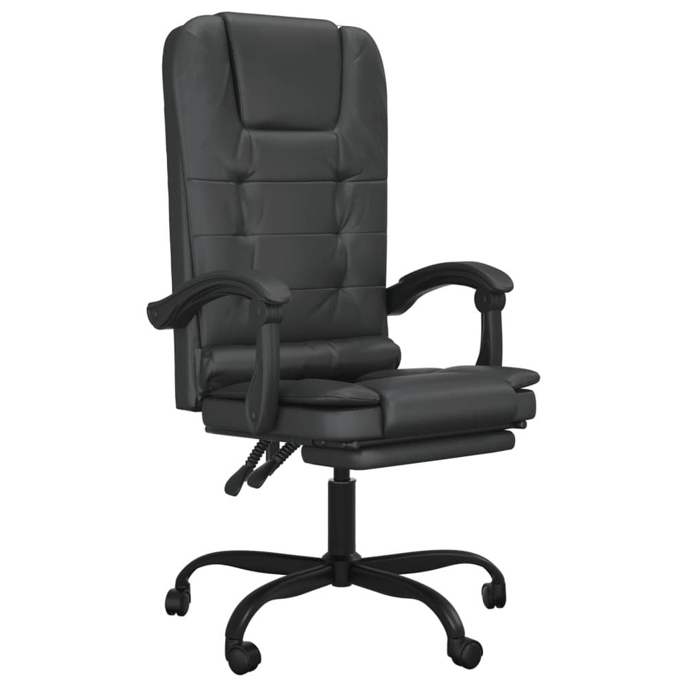 Reclining, Massage Office Chair Black Faux Leather