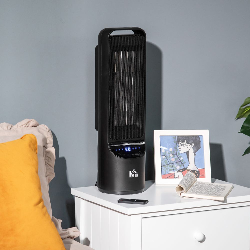 Ceramic Tower Indoor Space Heater with LED Display Oscillation Remote Control